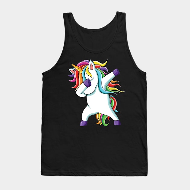 Dabbing unicorn We Wear Red For Red Ribbon Week Awareness Tank Top by FashionJB